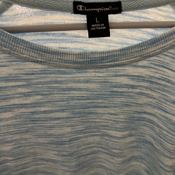 Champion Elite Blue/White Womens Round Neck Long Sleeve Shirt Size Large - Picture 3 of 5